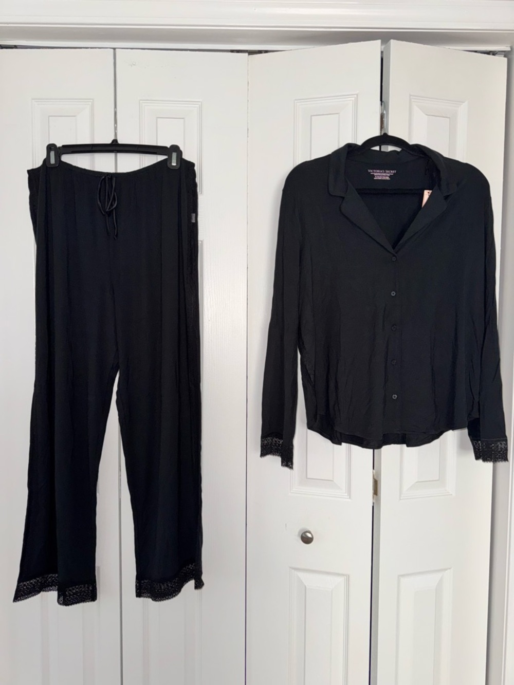 Victoria's Secret Lace Trim Two-Piece Pajama Set